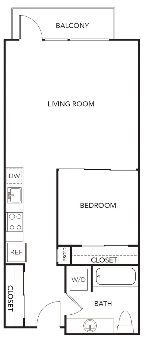 a floor plan of a small house with a bedroom and a living room